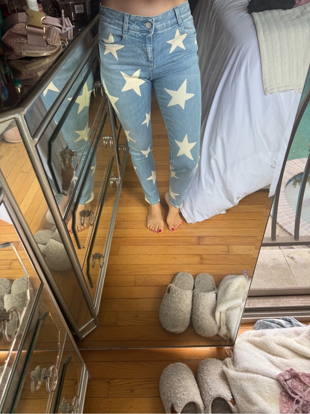 Stella McCartney Blue Star Print Women's Jeans - Picture 6 of 9